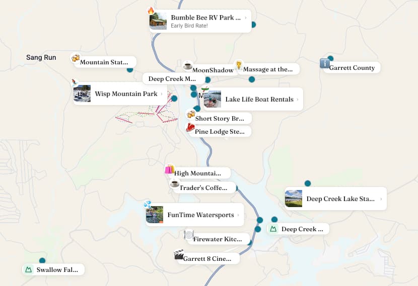 Map with extracted places